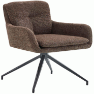Décoshop26 - Chaise de salle à manger x1 fonction pivotante confortable et moderne en tissu marron cadre métal 10_0007531 - marron métal 3000266158047