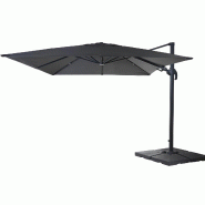Décoshop26 - Parasol déporté 3x4 m orientable inclinable rotatif 360° aluminium polyester 220 g/m² anthracite avec pied et platine 04_0007947 - a