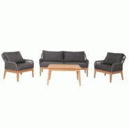 Décoshop26 - Salon de jardin avec table canapé fauteuil table corde maille bois acacia coussin gris foncé 04_0008308 - gris 3000262531707 Décoshop26 - Salon de jardin avec table canapé fauteuil table corde maille bois acacia coussin gris foncé 04_0008308 - gris 3000262531707