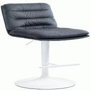 Décoshop26 - Tabouret de bar x1  repose-pieds et dossier assise rembourré en velours gris foncé et métal blanc 10_0006498 - blanc métal 3000265603487