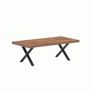 Deladeco Table basse style industriel acacia/noir Winston - 3665367268035