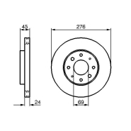 Disque de frein Bosch 0986479140 - ventilé - 4 trous - épaisseur 24mm - avant - boîte de 2 Disque de frein Bosch 0986479140 - ventilé - 4 trous - épaisseur 24mm - avant - boîte de 2