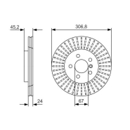 Disque de frein ventilé BOSCH 0986479C93 - Côté avant - Boîte de 1 disque Disque de frein ventilé BOSCH 0986479C93 - Côté avant - Boîte de 1 disque