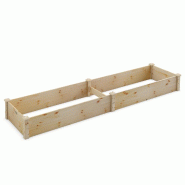 Helloshop26 - Carré potager lot de 1 potager surélevé 240 x 60 x 25 cm grand volume pour légumes fleurs ambiance naturelle en bois 20_0011032 - Bo