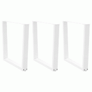 Helloshop26 - Lot de 3 pieds de table à manger en V réglables 90 x 73 cm esthétique moderne finition blanche en acier blanc 02_0056955 - blanc acie