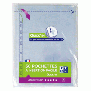 Oxford Lot de 10 Sachet de 50 pochettes perforées Quick'In, A4, en PP lisse 9/100e - 3045050460791