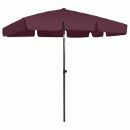 Parasol de plage rouge bordeaux 200x125 cm Modèle Balcon Tau Prime Plus - 314731