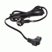 Perel Câble d'alimentation, H05VV-F 3G1, 2.5 m, 10 A/230 V, 2500 W, type E/F 90° vers C13 90°, usage intérieur, PVC, noir - EPC025B100