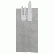 Serviette kangourou écolabel double point gris 39x40cm par 1400