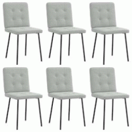 VidaXL Chaises à Manger Lot De 6 Gris Clair Velours - gris 8721158568724 VidaXL Chaises à Manger Lot De 6 Gris Clair Velours - gris 8721158568724