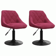 VidaXL Chaises pivotantes à manger lot de 2 bordeaux velours Modèle Velvet Élite - 335333