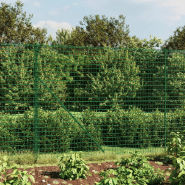 Vidaxl clôture en treillis métallique et piquet d'ancrage vert 1,4x25m 154107