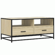 VidaXL Table basse chêne sonoma 100x50x45cm bois d'ingénierie et métal Modèle Nectar Chic - 848785