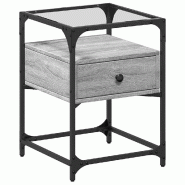 VidaXL Table de chevet sonoma gris 40x40x55 cm bois d’ingénierie – Modèle Pavillon - 846080