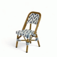 Bistromania Chaise de terrasse ALMA Mini - Tressage bleu et blanc - EA178 Bistromania Chaise de terrasse ALMA Mini - Tressage bleu et blanc - EA178