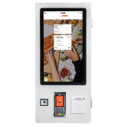 Borne de commande interactive murale blanche 24" pour restaurant Borne de commande interactive murale blanche 24" pour restaurant