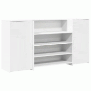 Bureau de réception Blanc 200x50x103,5 cm Bois d'ingénierie Modèle Atlas Infinite Pro - 8721158629494
