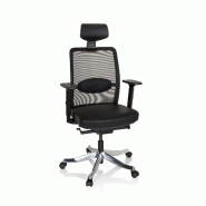 Chaise de bureau / Siège pivotant SENATOR PRO Tissu maille / Cuir Noir hjh OFFICE - noir polyester 640520