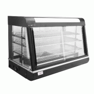 Cuistance Vitrine chauffante professionnelle inox L 1200 mm FM48 – 3 grilles réglables, éclairage - noir acier FM48