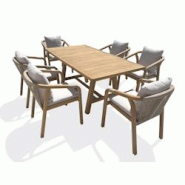 DCB GARDEN Ensemble repas de jardin 6 places en bois d'acacia - SERENA - marron Bois massif SERENA-TB170+6FT DCB GARDEN Ensemble repas de jardin 6 places en bois d'acacia - SERENA - marron Bois massif SERENA-TB170+6FT