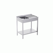 Distform Rack avec évier 1000x500 droit et étagère - Acier inoxydable 18/10 FSD15100