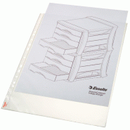 Esselte Boîte de 50 pochettes perforées A3 portrait, en PP grainé 85µ - transparent plastique polypropylène 55231