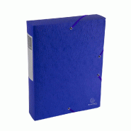 Exacompta - Réf. 50912E - 10 boites de classement Exabox Dos 60mm Carte lustrée Scotten - A4 - Bleu - bleu 50912E