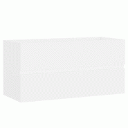 Helloshop26 - Armoire d'évier design épuré salle de bain 90 x 38,5 x 45 cm en bois d'ingénierie blanc 02_0047818 - blanc Bois massif 3000234972934