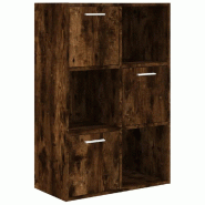 Helloshop26 - Armoire de rangement classique épurée 60 x 29,5 x 90 cm rangement spacieux design en bois d'ingénierie chêne fumé 02_0048168 - Bois