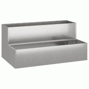 Helloshop26 - Cache-pot de jardin extérieur 100 x 60 x 45 cm durable style moderne en acier inoxydable argent 02_0052085 - inox 3000237240740