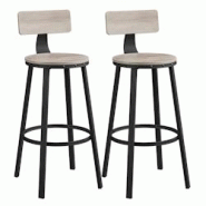 Helloshop26 - Lot de 2 chaises de bar tabourets hauts avec dossier siège de cuisine cadre en acier montage facile siège de 73 cm de 12_0002533 - 300 Helloshop26 - Lot de 2 chaises de bar tabourets hauts avec dossier siège de cuisine cadre en acier montage facile siège de 73 cm de 12_0002533 - 300