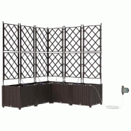Helloshop26 - Lot de 5 cache-pots de jardin moderne avec système d'irrigation 120 x 120 x 142 cm en acier marron 02_0058531 - marron acier 3000240642