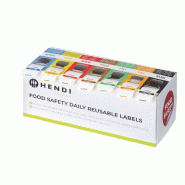 HENDI Jeu d’autocollants de sécurité alimentaire, multi-usage, facile à retirer, avec distributeur, 240x80x(H)100mm - papier 850688