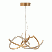 Mauro Ferretti Lustre Led Celtic Gold - Suspension À Cercles Entrelacés Avec 3 Températures De Couleur - Ø 62 X 120 Cm - 1713800000
