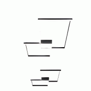 Plafonnier LED carré en aluminium noir mat 45 W, température de couleur réglable (3000 K, 4000 K ou 6000 K), design moderne et fin - Perenz - noir