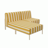 Salon de jardin bas modulable rayé 2 places jaune - jaune aluminium 115901
