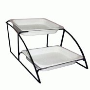Support présentation pour bacs gastronorme 1/2 2 niveaux 36cm Epoxy noir