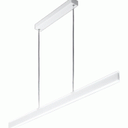 Suspension LED série 6998 en aluminium blanc 48 W 3648 lm, température de couleur sélectionnable, variateur, diffuseur satiné, 121,6 cm - Perenz -