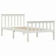 VidaXL Cadre de lit sans matelas blanc bois de pin massif 100x200 cm Modèle Ovessal - 283215