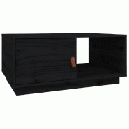 VidaXL Table basse Noir 80x50x35,5 cm Bois massif de pin Modèle Jardin Omicron Plus - 818264XL