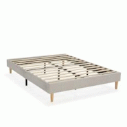 VS Venta-stock Base rembourrée Bari 140x200 cm Gris - gris polyester I24159