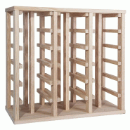 WellHome - Casier à bouteilles en bois de pin, non verni, 66 x 31,5 x 61 cm - WH14267