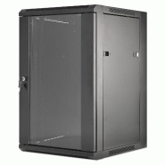 Armoire serveur murale 19 pouces MHT124 avec porte en verre - hauteur 15U - profondeur 450 mm - flatpack - noir - Bravour® Armoire serveur murale 19 pouces MHT124 avec porte en verre - hauteur 15U - profondeur 450 mm - flatpack - noir - Bravour®