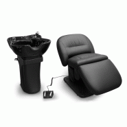 Bac à shampoing avec fauteuil électrique 2 sections pour salon de coiffure - 1106-hz-32845-allbk