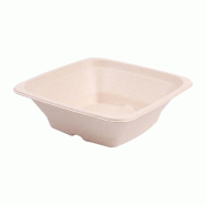 Bol carré bagasse naturelle 700cc 18x18x6cm - par 400