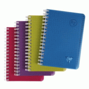 Clairefontaine Lot de 10 Répertoire Linicolor Intensive 9,5x14, 100p./50 feuilles 90 g/m² reliure intégrale, couv. Polypro assortis, quadrillé 5x5
