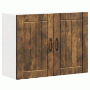 Helloshop26 - Armoire murale de cuisine design moderne 80 x 31 x 60 cm espace de rangement optimisé en bois d'ingénierie chêne fumé 02_0050177 - v