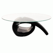 Helloshop26 - Table basse de salon salle à manger design noir verre   115 x 64 cm 0902017 - noir verre 3000081024510