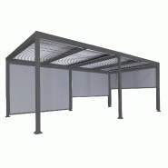 Mendler Pergola en aluminium HWC-L41 avec 3x parois latérales, pavillon à lamelles, structure métallique stable de 8cm 3x6m ~ anthracite - gris mé