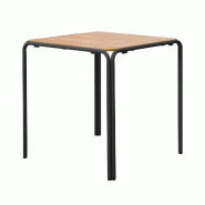 Oviala Business Table de jardin bistrot en métal et polywood 70 cm noir - noir 114564